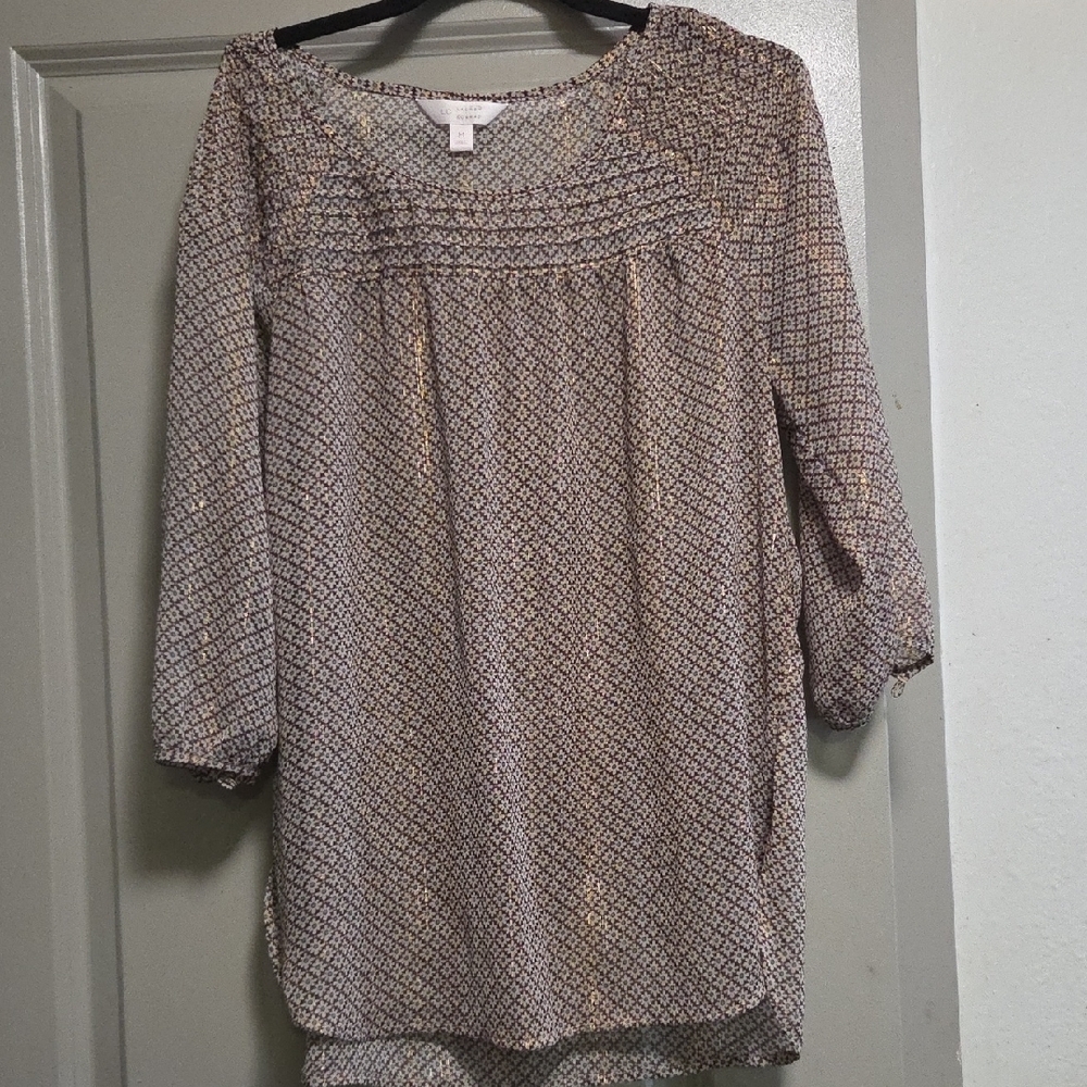 LC Lauren Conrad Geometric Blouse -